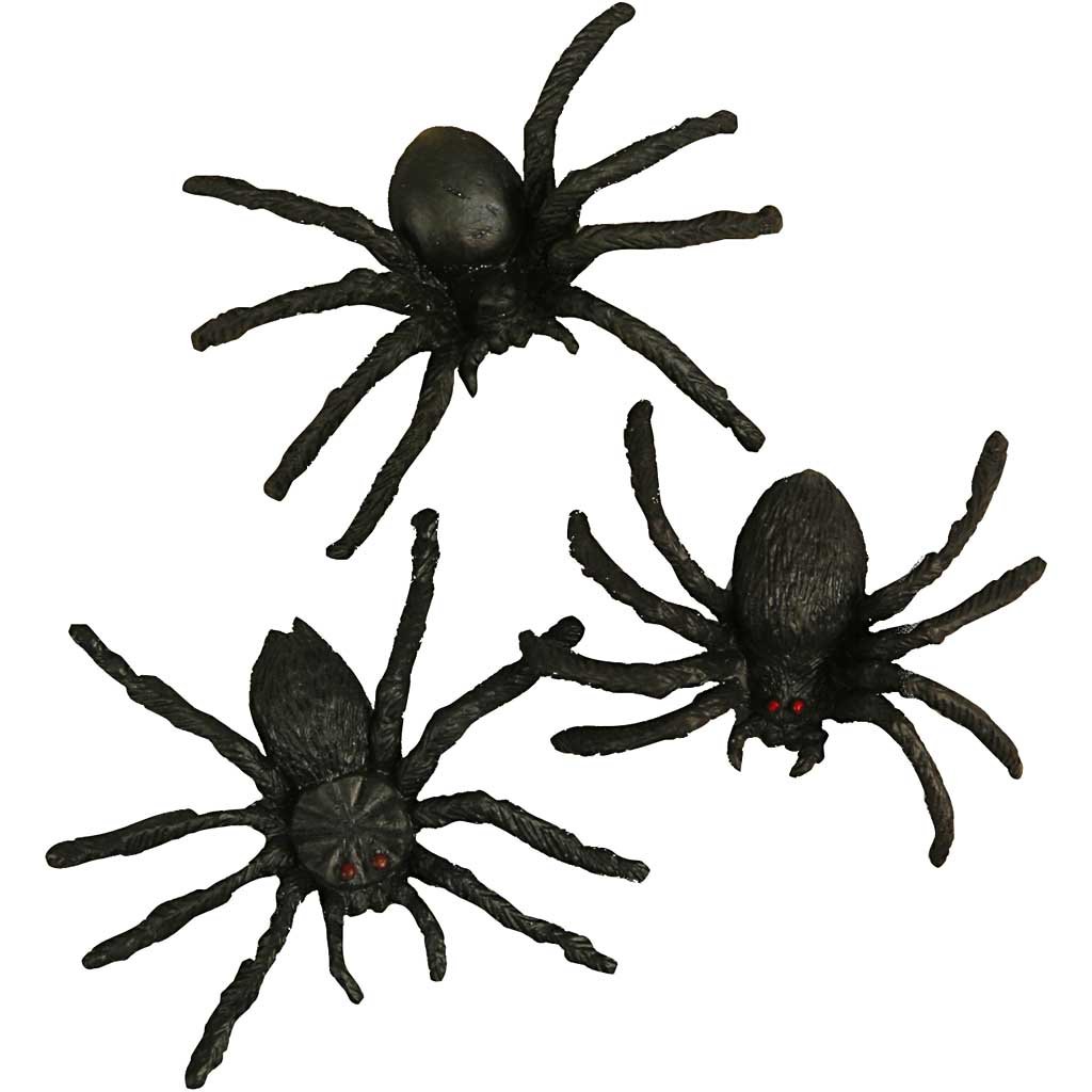 Spiders, size 4 cm, 10pcs, Black/White