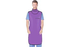 LVCHEN Lead Apron for X-Rays - 0.5mmPb Lead Apron with Thyroid Shield Lightweight Dental Lab Apron for Hospitals Labs Nursing Homes Purple