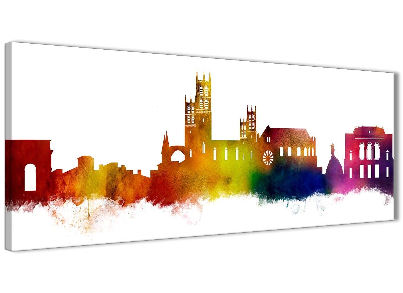 Montpellier Skyline Canvas Wall Art Pictures - Multicolour - 1p515s - 94cm wide
