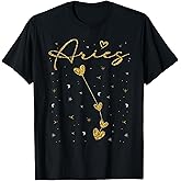 Aries Zodiac Sign Horoscope March April Birthday Women Girls T-Shirt