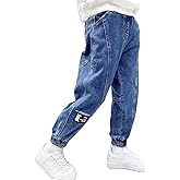 Rolanko Boys Baggy Jeans Elastic Straight fit Stretch Denim Pants Loose Kids Clothes 4-14 Years