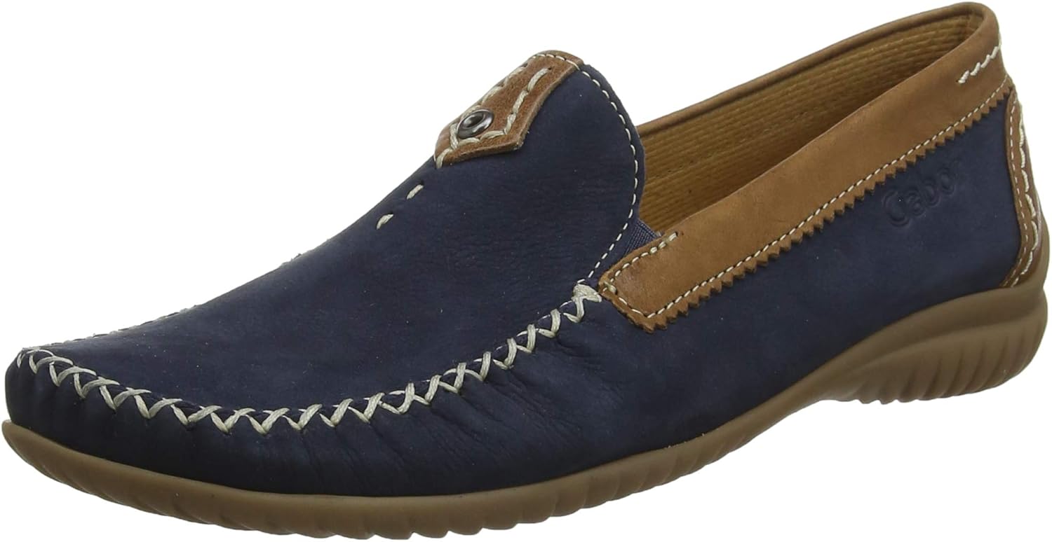 Gabor Shoes Women's Comfort Basic Loafers, Blue (Navy/Copper 46), 4 UK