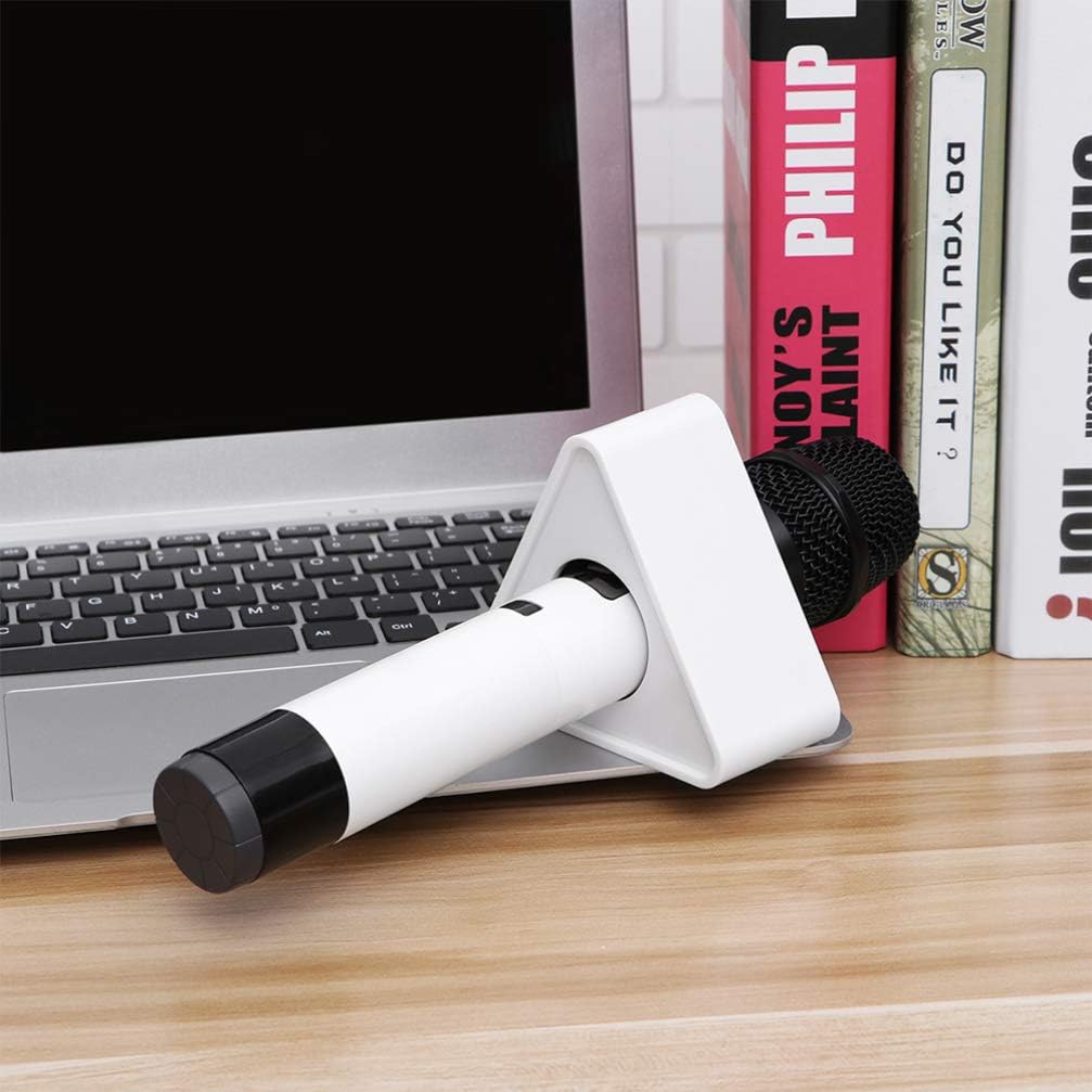 STOBOK Portable Triangle and Square Shaped Interview Mic Microphone Logo Flag Station Logo, Pack of 2, Black and White, 9.5*9.5cm - Image 3