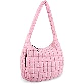 Quilted Puffer Tote Bag Purse Puffy Crossbody Shoulder Bag,Lightweight Nylon Hobo Bag Puffer Carryall Bag for Women Girl