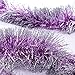 SANNO Christmas Tinsel Garland Snowy Tinsel Sparkly Classic Party Ornaments Hanging Shiny Xmas Christmas Tree Ceiling Decorations, 3 Pcs 6.6 Ft (2M) x 4 inch wide c, Light Pink