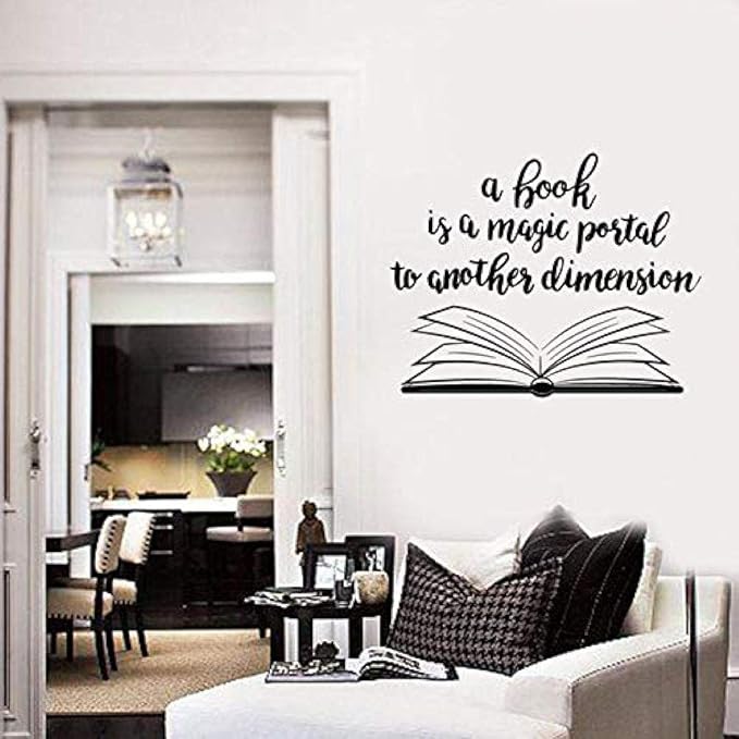 Wall Sticker Open Book Wall Stickers Library Bookstore Classroom