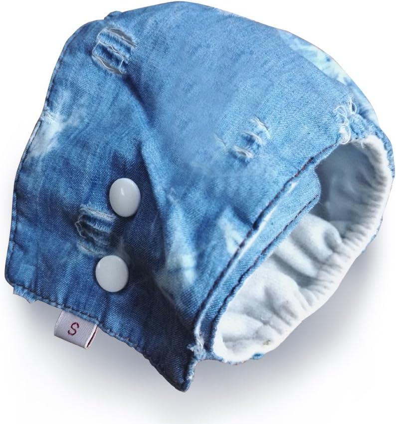 JOYELF Washable Male Dog Wraps, Stylish Jeans Dog Diapers Adjustable Size Male Dog Belly Wrap