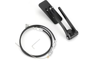 WIKIBB Universal Black Aluminum Gas Pedal Compatible with Street Rat Rod GM Chevy Ford Mopar (Black Pedal with Rubber Cable)