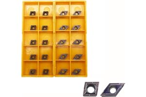Zouzmin CCMT21.51 CCMT060204 DCMT21.51 DCMT070204 Carbide Turning Inserts,CCMT Insert DCMT Insert Mutilayer Coated Lathe Replacement Inserts for Lathe Turning Tool Holder