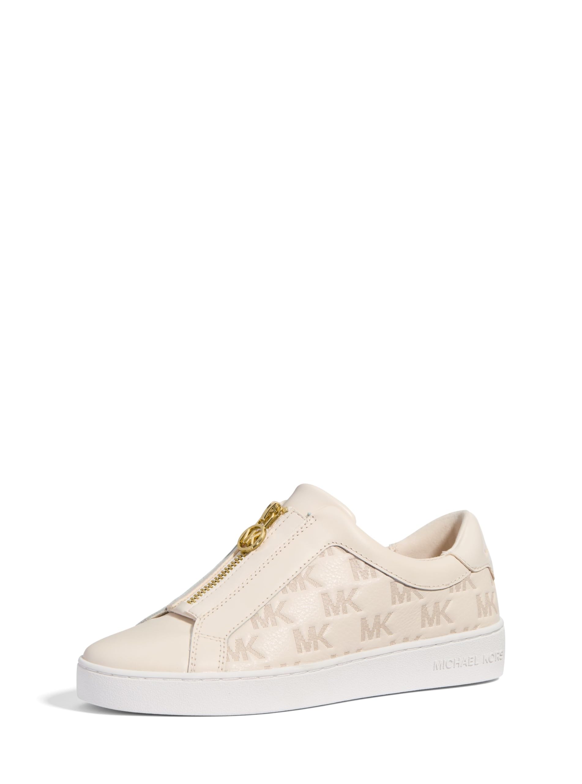 Michael Kors Women’s Keaton Zip Slip On Sneaker, Light Cream, 9