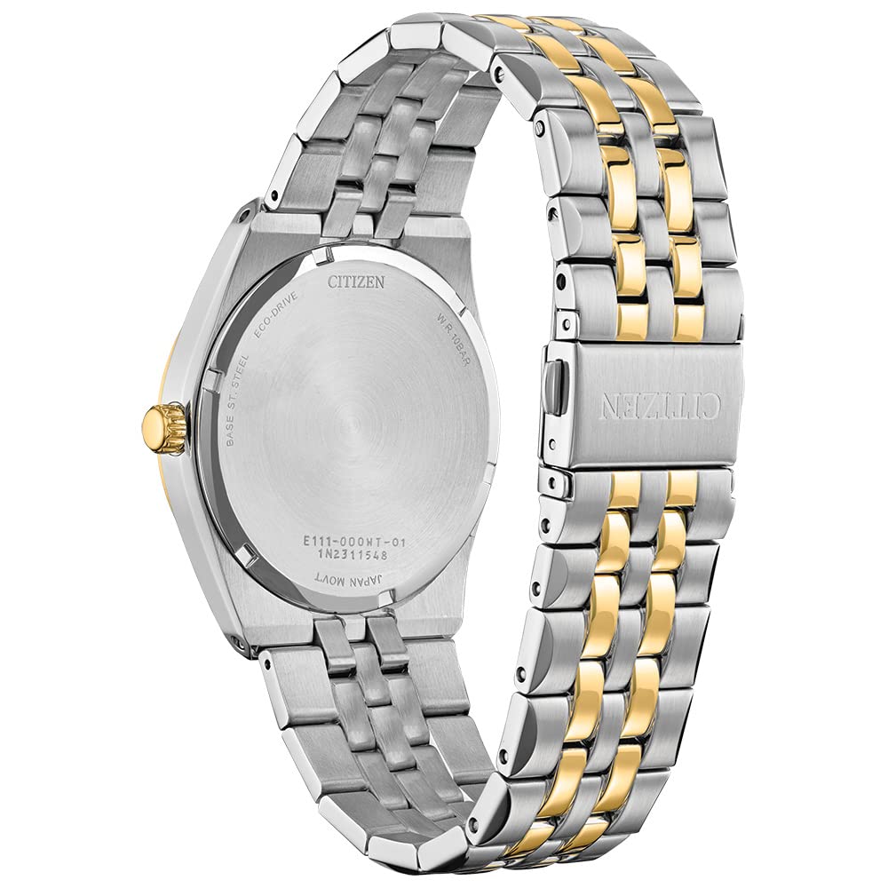 Citizen Men's Classic Corso Eco-Drive Watch, 3-Hand Date, Luminous Hands and Markers, Two-Tone Stainless Steel, White Dial
