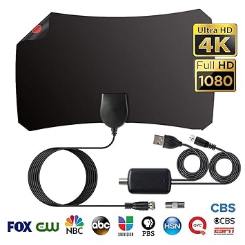 120 Meilen Reichweite Verstarker Mit Usb Adapter Indoor Digitale Hdtv Antenne Superflache Antenne Fur Dvb T Dvb T2 Hd Sd 1080p Freeview Oval Hd Tv Radius Antenne Elektronik Foto Heimkino Fernseher Video