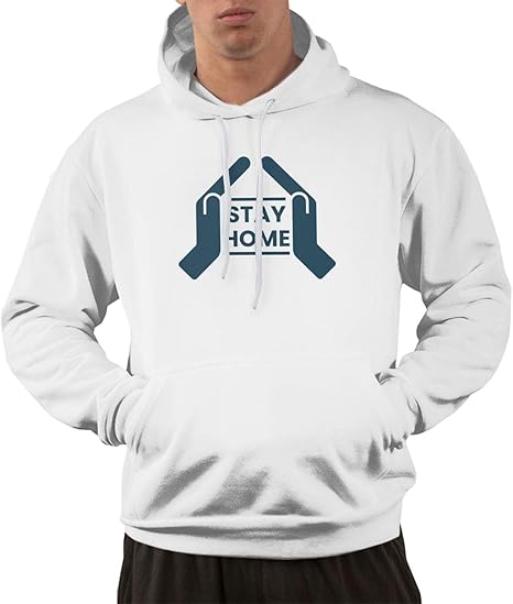 Amazon.com: Stay at Home - Social Distancing 1 Trend Mens Hooded Sweatshirt with Pocket: Clothing