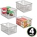 mDesign Metal Wire Food Storage Basket Organizer with Handles for Organizing Kitchen Cabinets, Pantry Shelf, Bathroom, Laundry Room, Closets, Garage - Concerto Collection - 4 Pack - Bronze