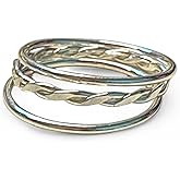 Toe Rings | Three Stackable Rings | Two Skinny Bands and One Braid in Sterling or Gold Filled | Fitted Toe Rings or Finger Ring Stack | Perfect as Knuckle or Midi Finger Ring | Unisex (Sterling Silver, 5.5)