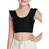 Girls Training Bra Cute Ruffle Sports Bra for Kids Comfort Dance Yoga Crop Top
