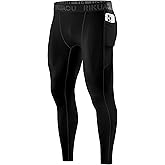 RIKUAOU Men’s Compression Pants Running Leggings Athletic Base Layer Workout Tights with Pockets for Sports Basketball
