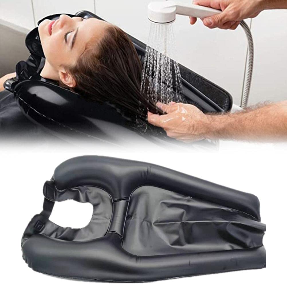 Gintdinpu Inflatable Hair Washing Tray Portable Shampoo Bowl Sink in Bed or on Wheelchair for Elderly Injured Pregnant for Hair Washing Dyes Cuts