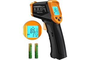METELLME Infrared Thermometer Gun Digital Laser Temperature Gun -58℉ to 1112℉(-50℃ to 600℃) Adjustable Emissivity IR Temp Gun for Cooking,BBQ,Food,Pizza,Meat,Grill,Griddle,Oven,Engine(not for Humans)