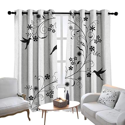 Amazon Com Curtains Black And White Victorian Curves Swirls