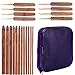 20pcs Bamboo Crochet Hooks Needles Knit Weave Craft Yarn Sewing Tools Knitting Bamboo Crochet Hook Set with Case