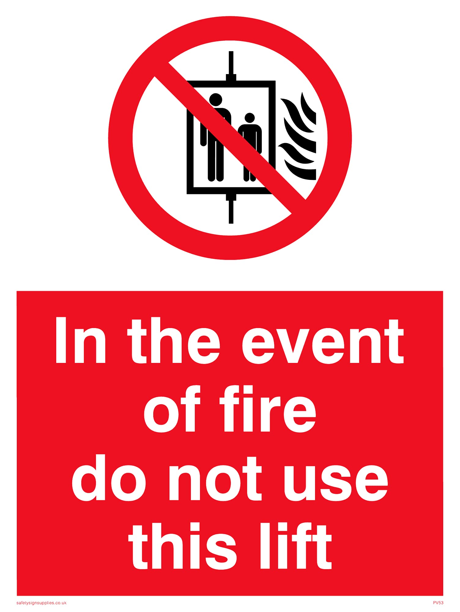 Pack of five - In Fire Do Not Use Lift Sign - 150x200mm - A5P