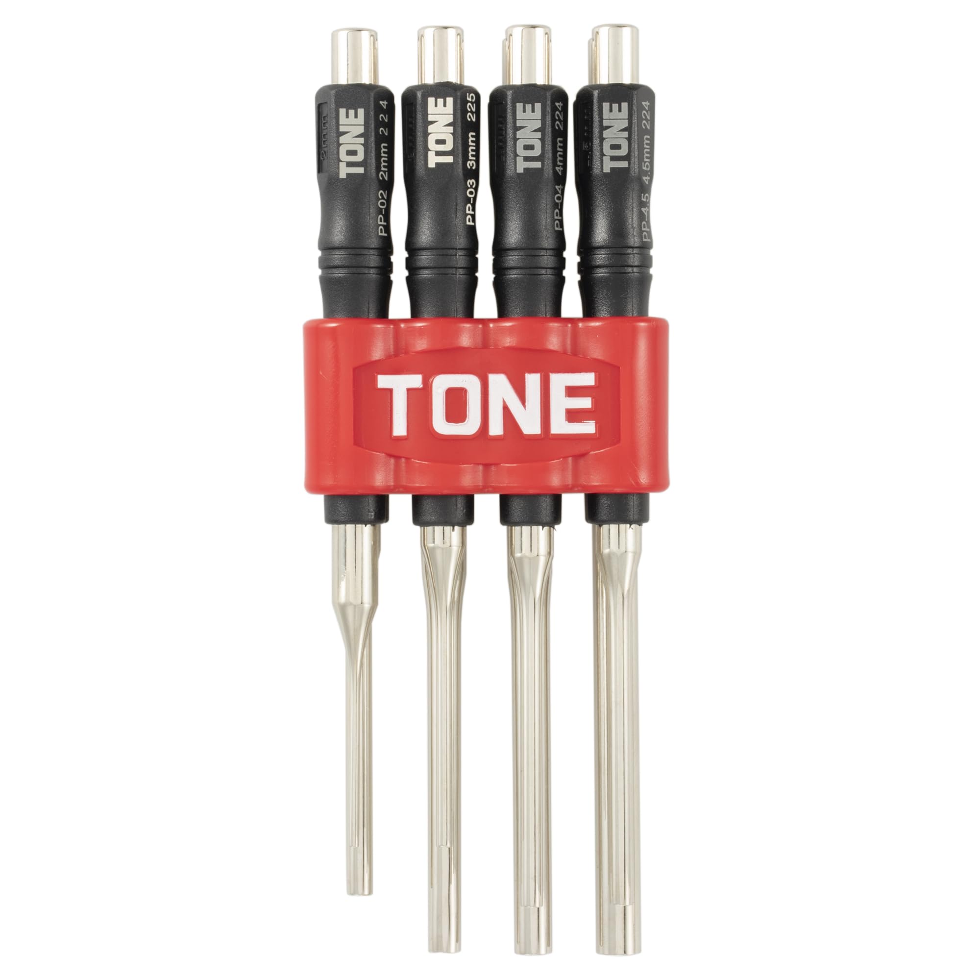 トネ(TONE) ピンポンチセット(ホルダー付) PP800P レッド 内容8点商品画像