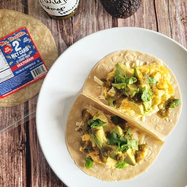 MR. TORTILLA LOW CARB KETO SOFT TACO SHELLS, VEGAN, QUESADILLAS, BURRITOS, HEATHY BREAD ALTERNATIVE, 2 NET CARBS, DELICIOUS SMALL BATCH KOSHER WRAPS – (MULTIGRAIN, 48 COUNT)