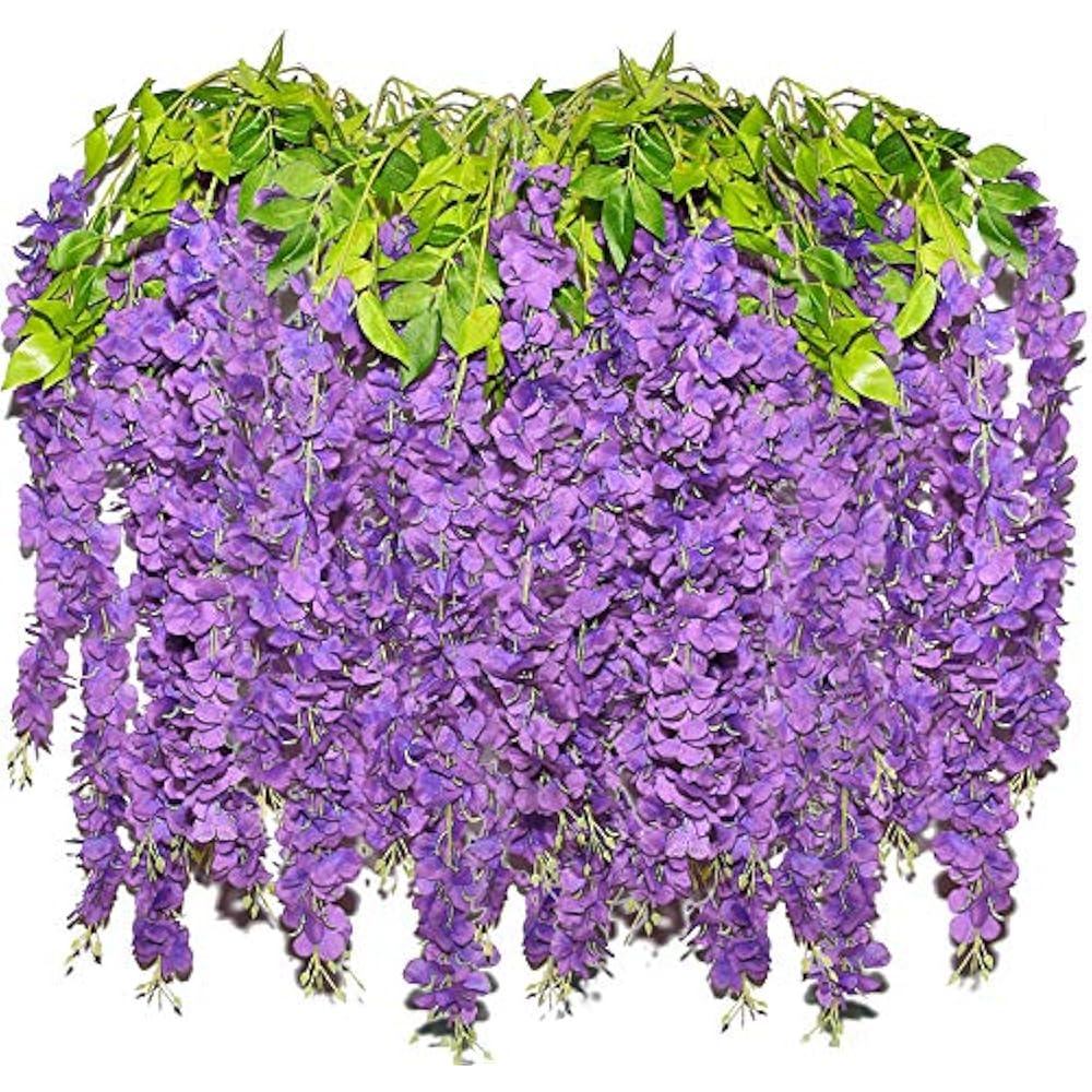 Retonia Artificial Wisteria Vine Flower Vines Decoration 3.6FT 12Pcs