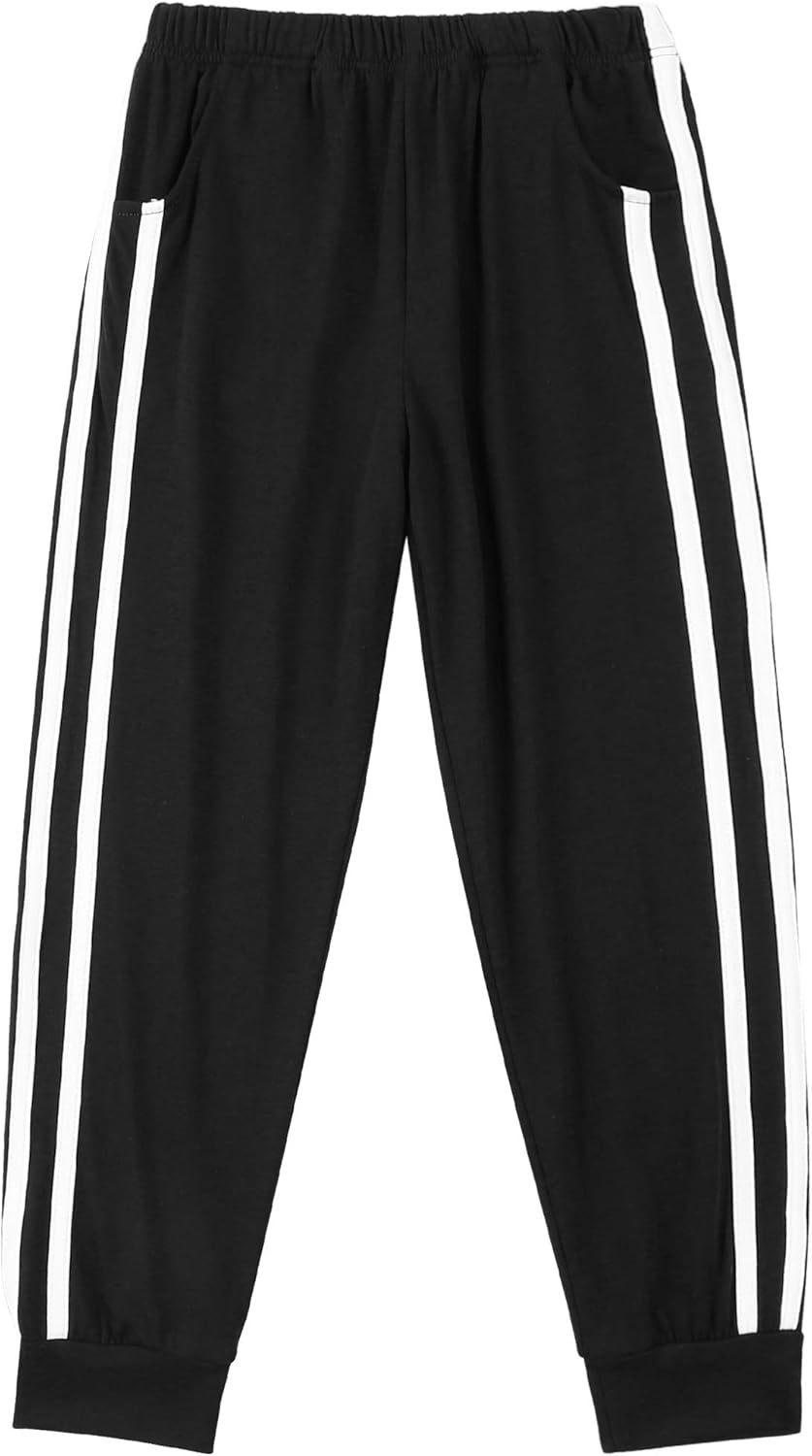 Boyoo Boys Basic Sweatpants Youth Training Pants Athletic Tricot Jogger Pants Active Sports Leggings for 6-14Y Kids: Clothing