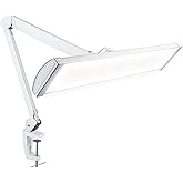 Neatfi Ultra 3,500 Lumens LED Desk Lamp w/Clamp, 26-Inch, Non-CCT (White) | 45W with 270 SMD LEDs, 26-inch wide shade, adjustable brightness, shadow-free lighting for nail, craft and office use