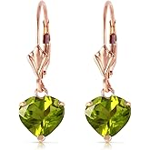 Galaxy Gold GG 14k Rose Gold Leverback Earrings with Natural Peridots