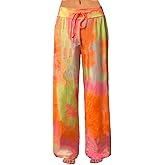iniber Women's Comfy Pajama Pants Casual Lounge Pant Wide Leg Palazzo Stretch Drawstring Bottoms