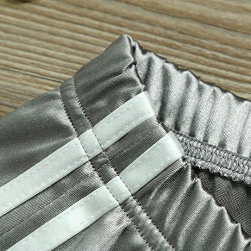 Women Summer Sports Shorts Daoroka Sexy High Waist Elastic Yoga Running Casual New Fashion Pocket Hot Pants (M, Silver)