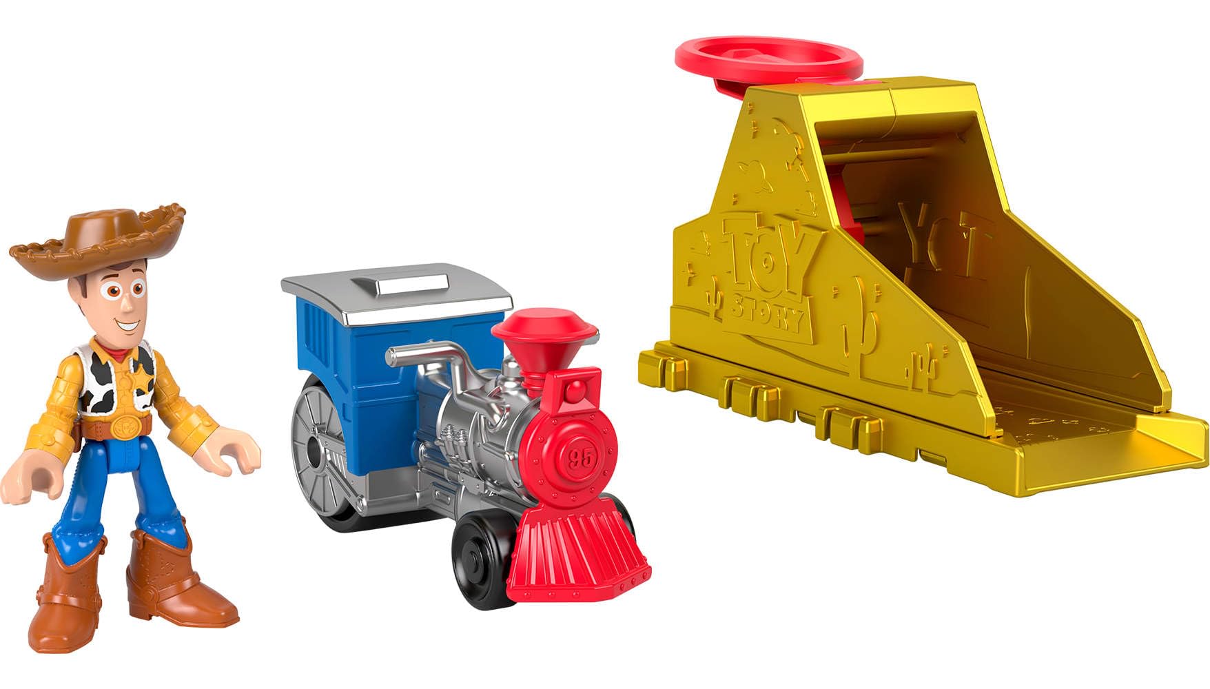 Fisher-Price Imaginext Launcher Set with 3-inch Woody Action Figure & Toy Vehicle, Inspired by Disney Pixar Toy Story (Characters May Vary)