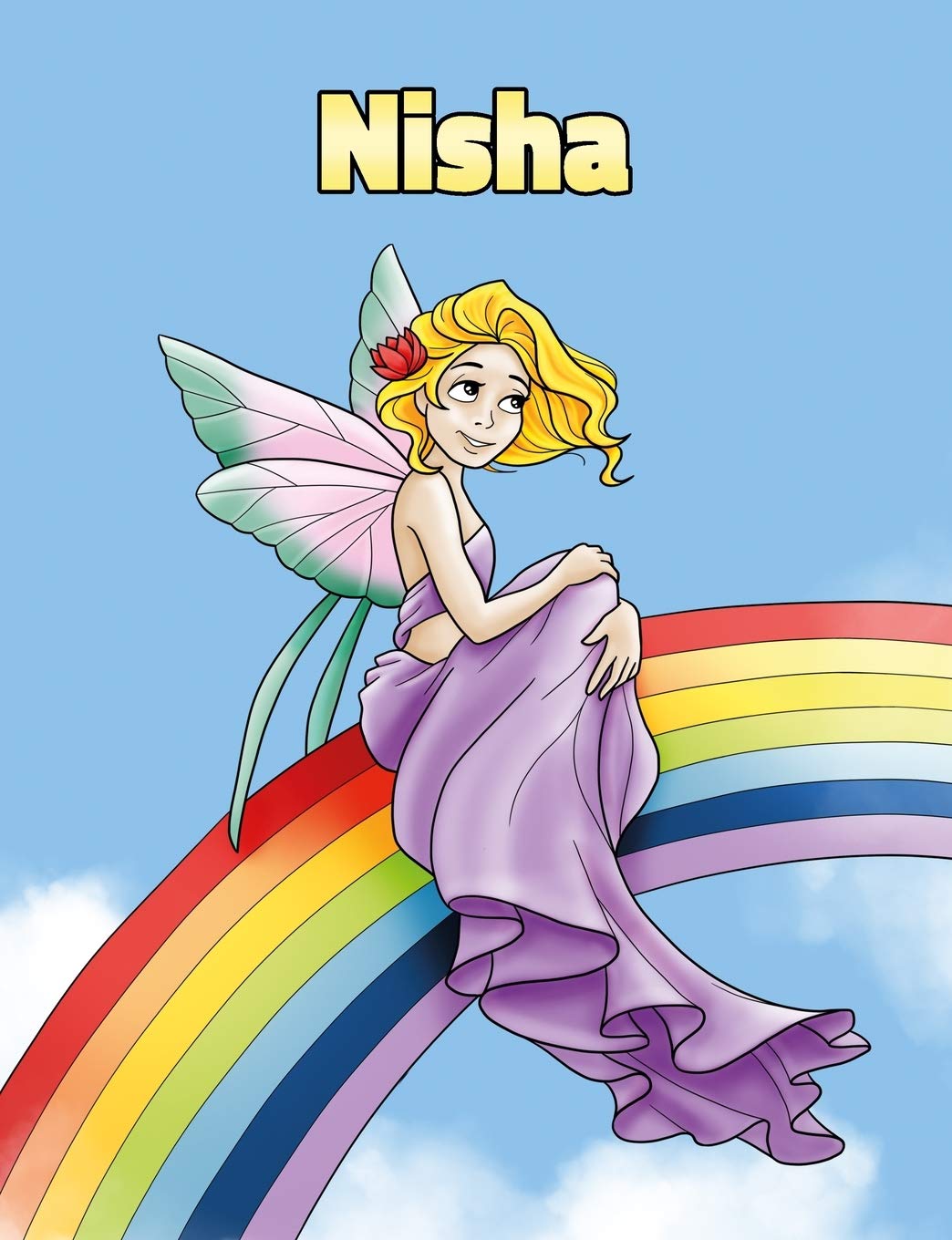 Nisha Personalized Composition Notebook Wide Ruled Lined Journal Rainbow Fairy Cartoon Cover For Grade Students Elementary Primary Middle School Writing And Journaling Composition Notebooks Namester Amazon Com Books