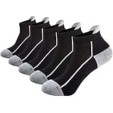 J.WMEET Mens Low Cut Ankle Athletic Socks Cotton Mesh Cushioned Running Ventilation Sports Tab Socks 5Pack