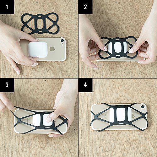 Sinjimoru Cell Phone Band Holder for Portable Charger, Elastic Rubber