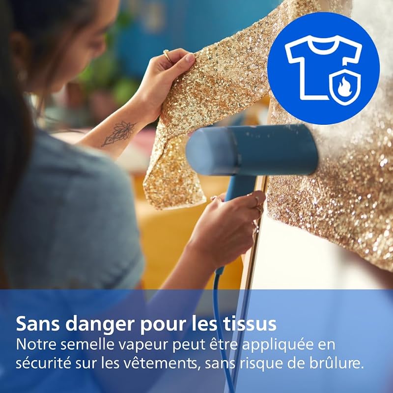 défroisseur à main 3000, 20 g/min, 1000W, pliable et compact, Bleu