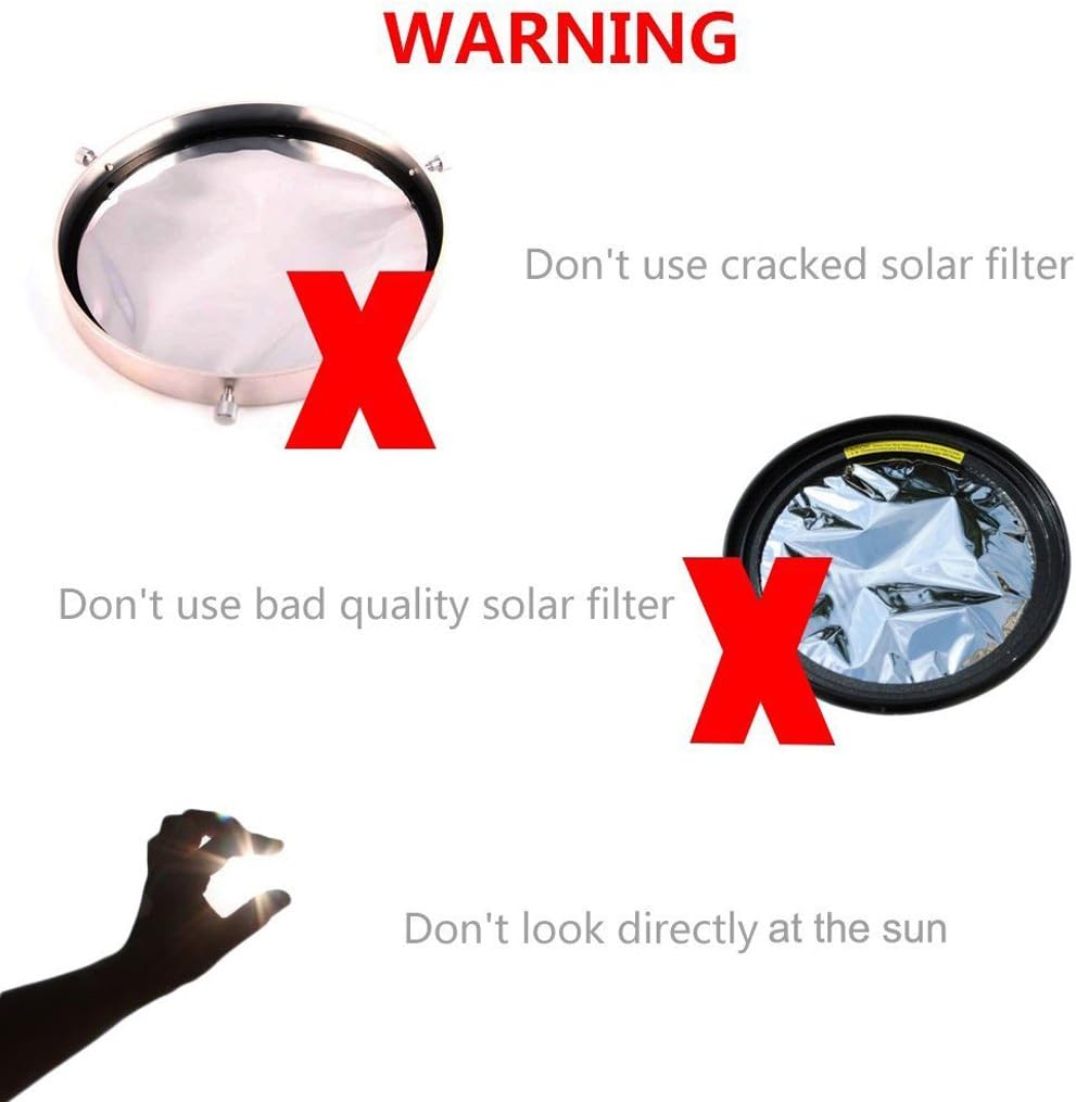 Safe Solar Filters Gosky Adjustable Solar Filter (Silver) – 81-113mm Adjustable Aluminum ...