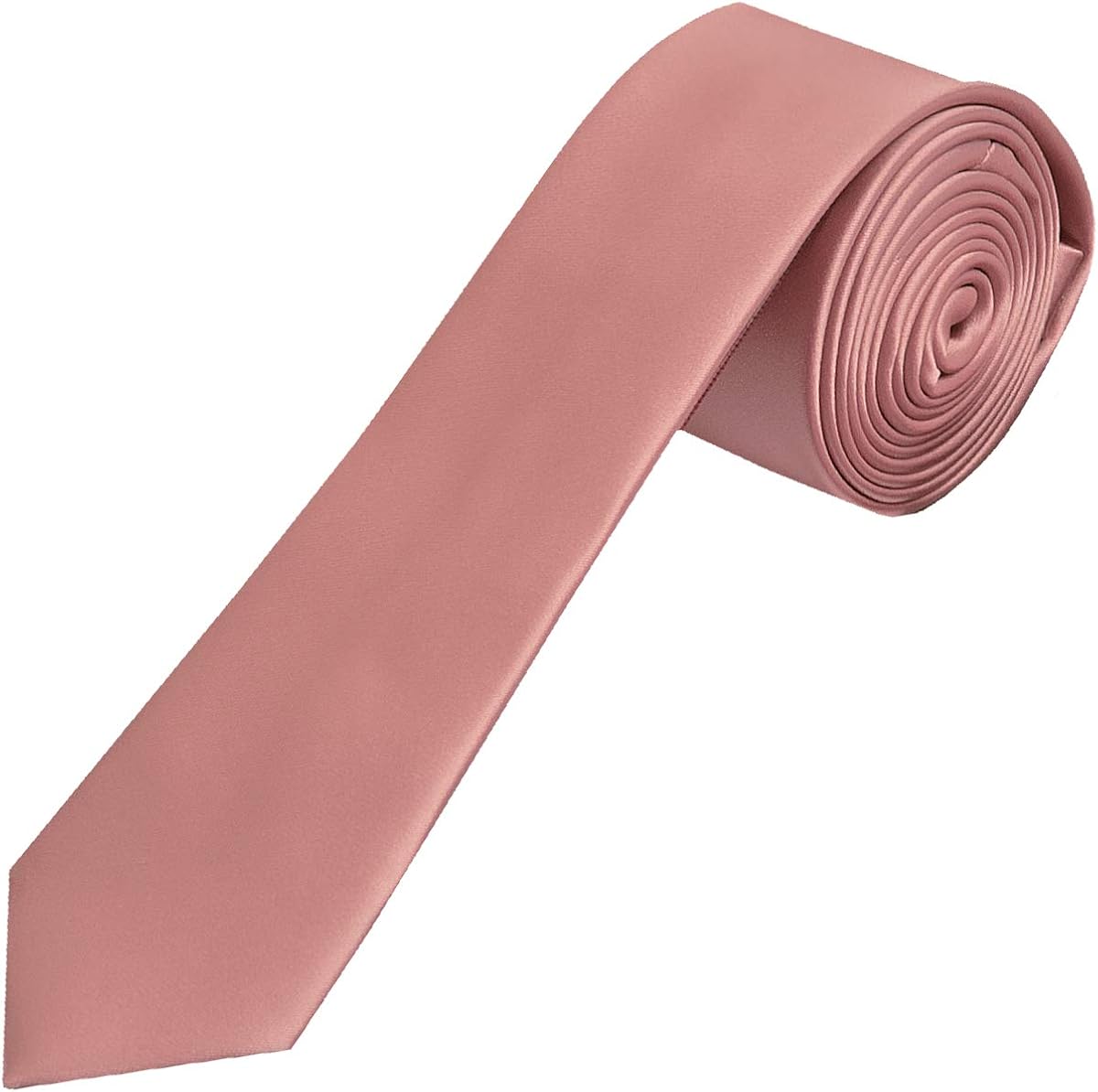 TIES R US Rose Gold Satin Skinny Men's Tie Wedding Christening Prom Tie