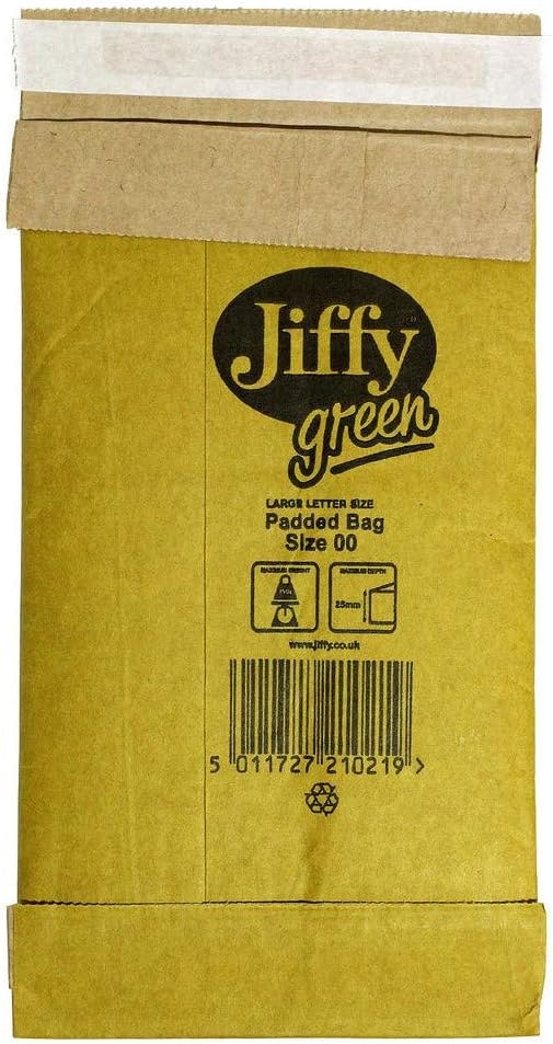 Jiffy Green Padded Bag Large Letter Envelope Size 00 105x229mm Recyclable (Pack of 35) BigaMart