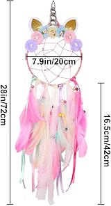 MHJY Unicorn Dream Catcher Large Handmade Wall Hanging Kids Bedroom Decor view 6