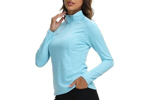 MoFiz Women's UPF 50+ UV Sun Protection Clothing Zip Up SPF Long Sleeve Sun Shirt Fishing Hiking Outdoor