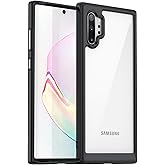 AWZHYDT for Samsung Galaxy Note 10 Plus [360 Full Rubber Bumper & Transparent Back PC Cover] Shockproof Hard Ultra-Thin Protective Cover for Galaxy Note 10 Plus(Black)