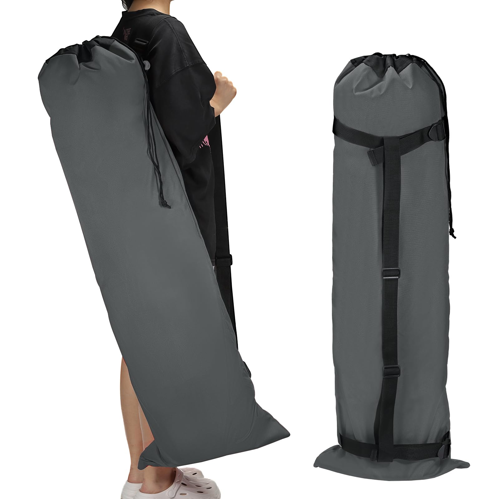 PATIKIL 47 Inch Camp Chair Replacement Bags, 2 Pack Heavy Folding Camping Chair Bag 900D Oxford Large Mouth Storage Bags with Shoulder Strap for Travel Camping, Gray