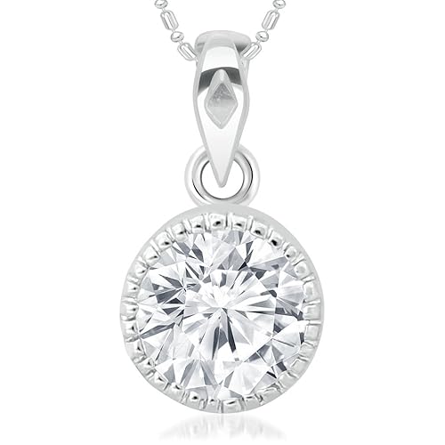Cubic Zirconia Pendant for Women (Silver) (B01HIKMN36)