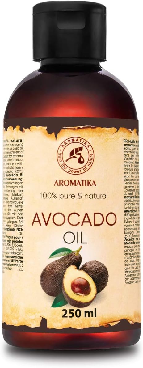 Avocado Oil 250ml - Persea Gratissima Oil - South Africa - 100% Pure & Natural - Best Benefits for Skin - Hair - Body - Face Care - Massage