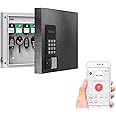 WeHere 16 Key Lock Box, Smart Wall Mount Key Cabinet with Key Tags, OTP/APP/Fixed Code Unlock, Security Storage Key Holder, Key Management for House, Hotel, Office