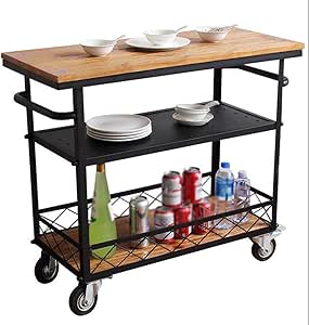 Carro de Servicio, Retro Carrito Comedor, hogar pequeño Estante de